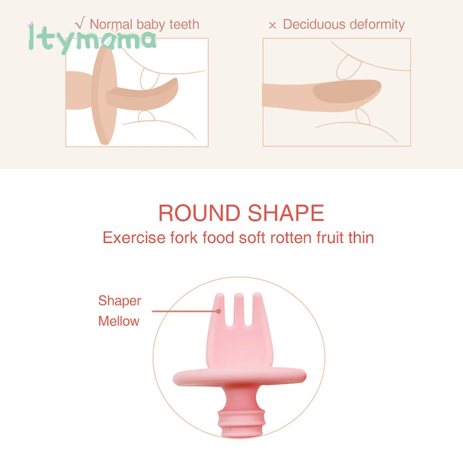 5pc Baby Silicone Spoon Candy Color Soft Feeding Spoon Fork Children Dishes Food Baby Feeding Tableware Tools Baby Diet Training