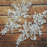 1pcs sequins lace flower lace fabric lace applique collar trim pearl patches patch tulle fabric accessories dentelle parches qa9