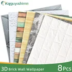 3D мраморные обои Kaguyahime, водостойкие самоклеящиеся декоративные настенные наклейки, кирпичные обои для детской гостиной, 8 шт.