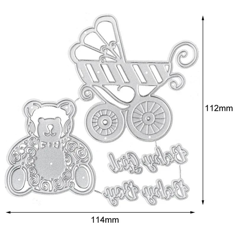

YaMinSanNiO Bear Animal Dies Car Metal Cutting Dies For Scrapbooking Card Making Embossing Stencils Die Cut 2020 Home Decoration