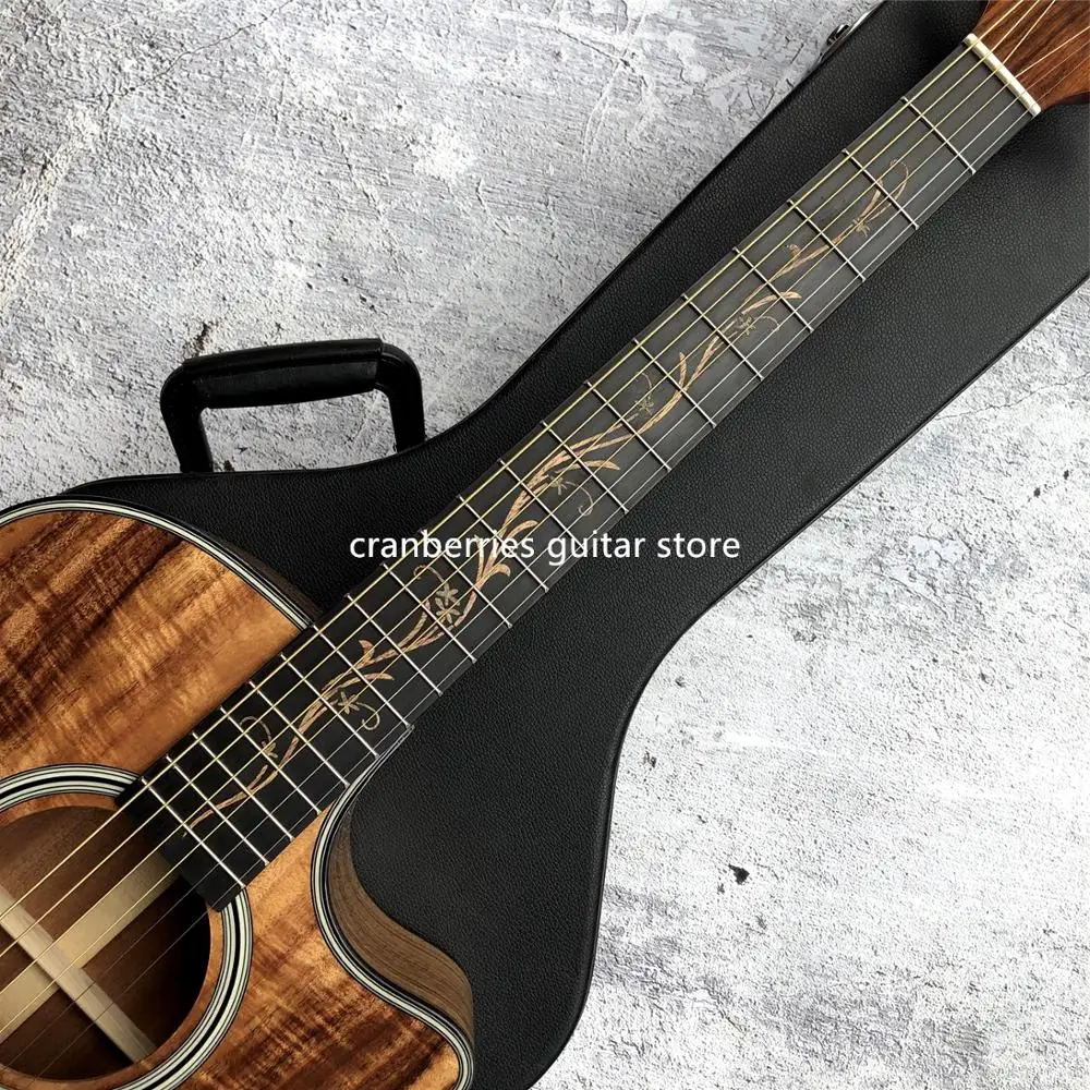

2020 Newest Chaylor K24ce Solid Koa Top Acoustic Guitar,Natural wood color,41 inch K24 koa Cutaway Electric Guitarra,Free ship