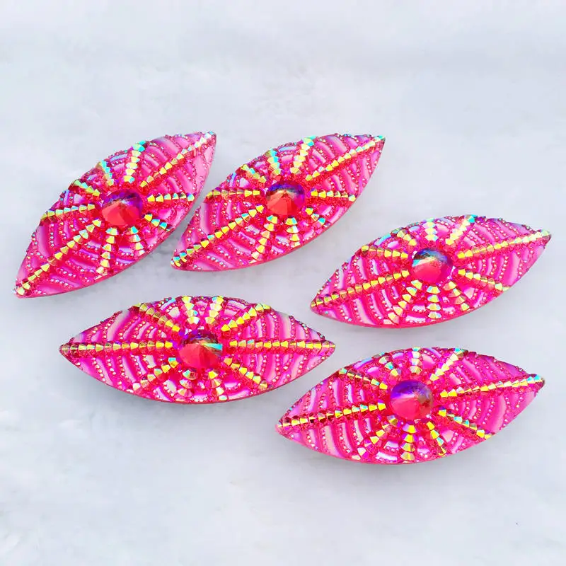 DIY AB кабошоны из смолы в форме конского глаза кристаллы 32 шт./лот 20*50 мм-B843*4 | Дом и