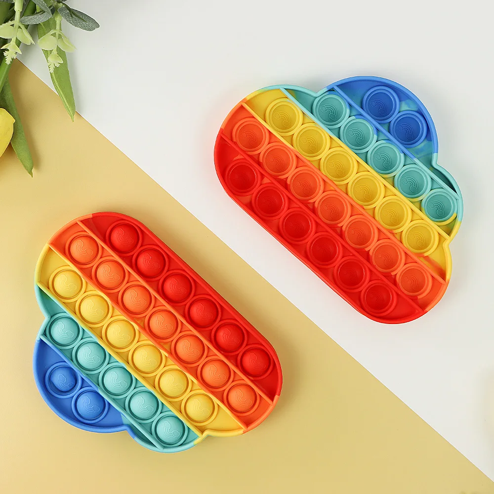 Juguete Natural de nube de arco&iacute;ris para ni&ntilde;os, juguete sensorial para aliviar el estr&eacute;s, juego Simple antiestr&eacute;s, novedad-3