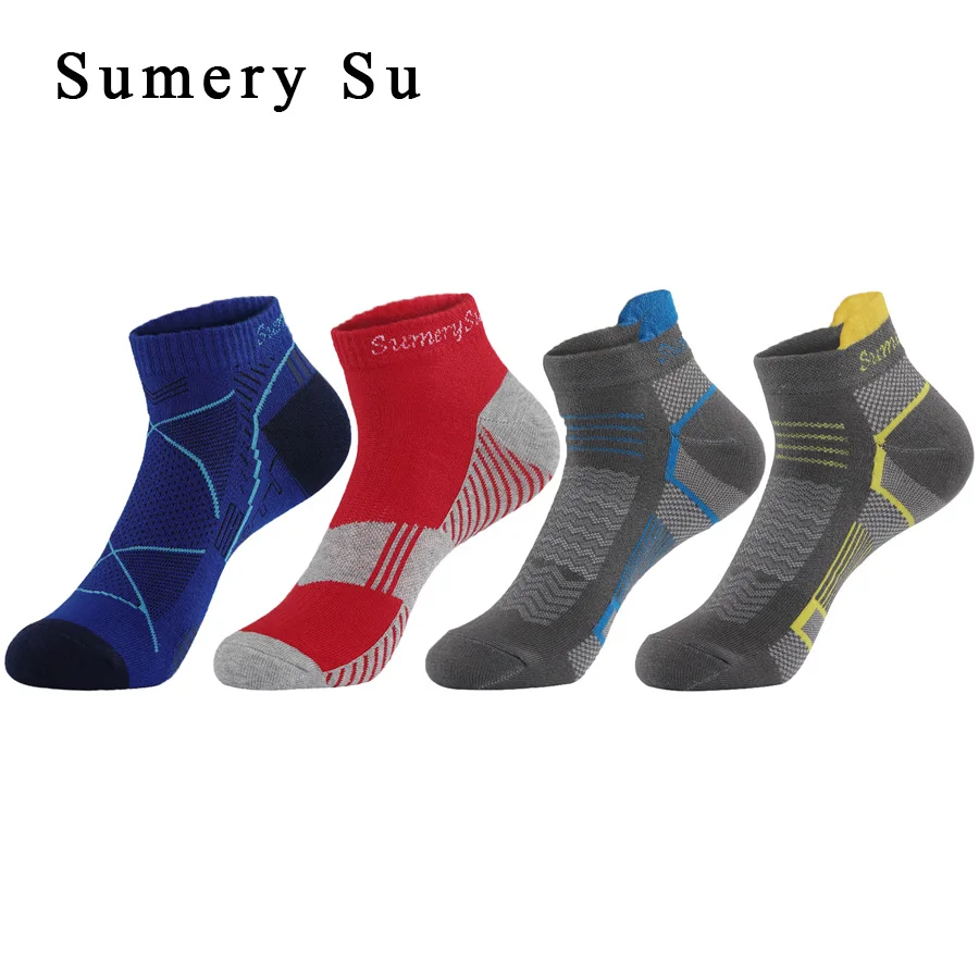 3 Pairs/Lot Socks Men Running Short Sports Cotton Heel Mesh Design Colorful Outdoor Travel Casual Ankle Sock Male Gift Medias