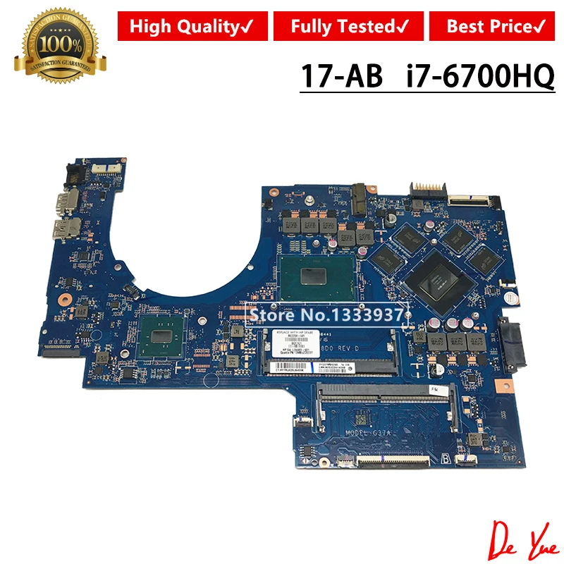 Online Für HP 17-AB 17-W 17T-W Mainboard DAG37AMB8D0 SR2FQ I7-6700HQ Laptop Motherboard DDR4 862259-601 862259-501 862259-001
