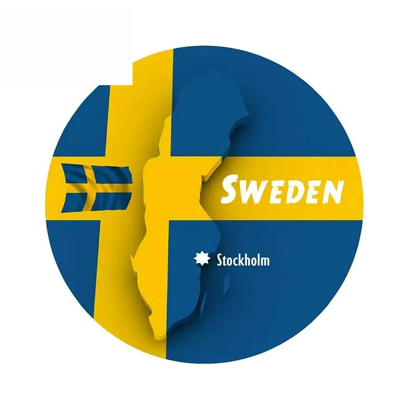 

Creative Sweden Map Flag Car Sticker Windshield Bumper Motorcycle Helmet Decal High Quality Vinyl Cover Scratches Waterproof PVC