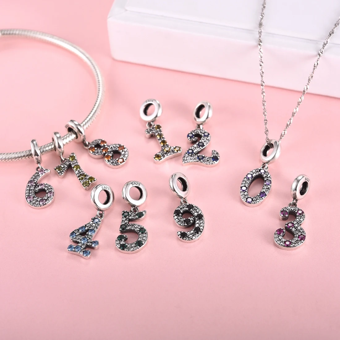 

Jiayiqi A TO Z Letter Zircon Beads Charms 925 Sterling Silver Beads Fit 925 Sterling Silver Women'S Bracelets Silver 925 Jewelry