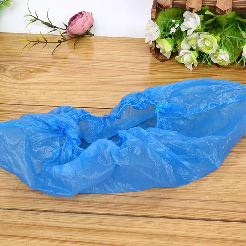 

100pcs Disposable Shoe Cover Plastic Foot Cover Thickened Design Good Durability Tough Enough Nested Design Boot Cover 100 Pcs