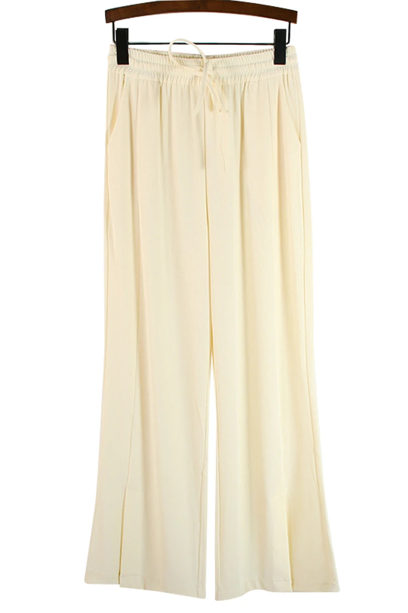 

IEQJ 2021 new women loose elastic drawstring full length straight pants female loose big size trousers WP768