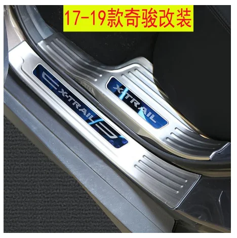 Пороговое кольцо из нержавеющей стали протектор заднего бампера для Nissan X-Trail 2017-
