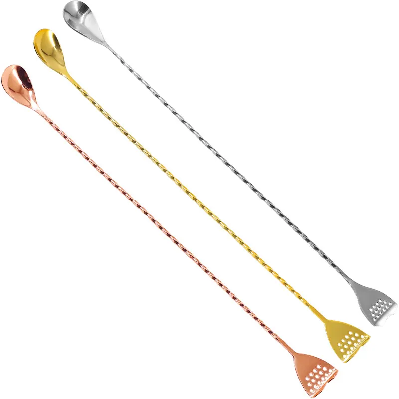 Барная ложка из нержавеющей стали 40 см с удобным ситечком для смешивания барный