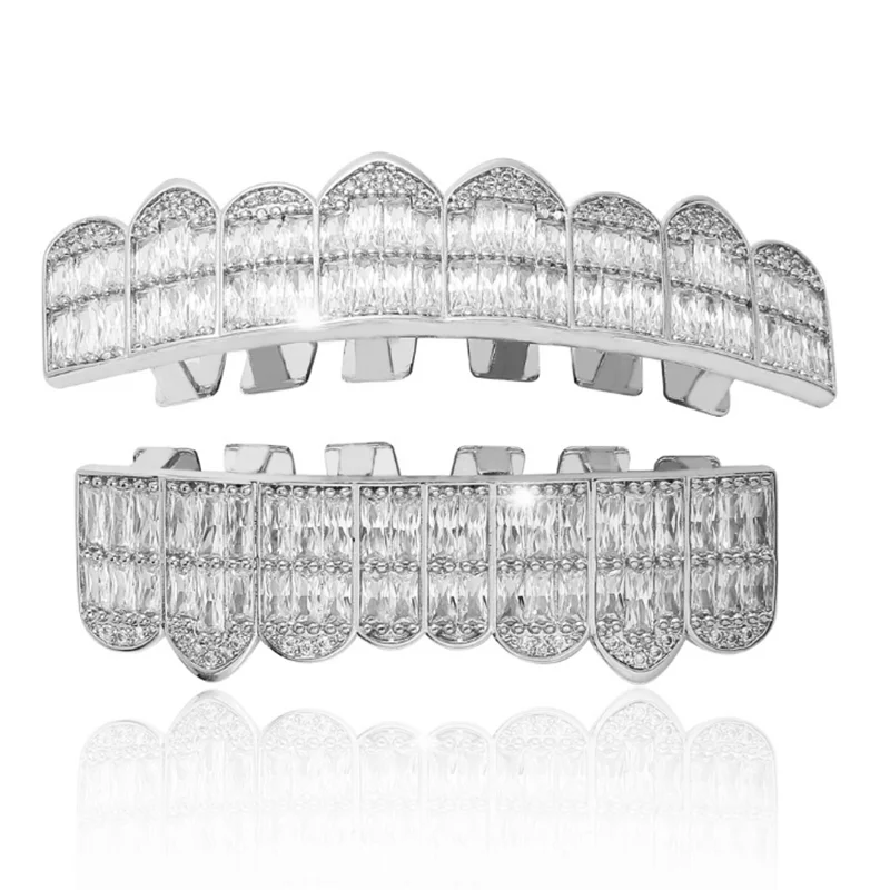 Хип-хоп кубические циркониевые зубы 8 зубьев ShinyTop нижние зубные рот панк колпачки