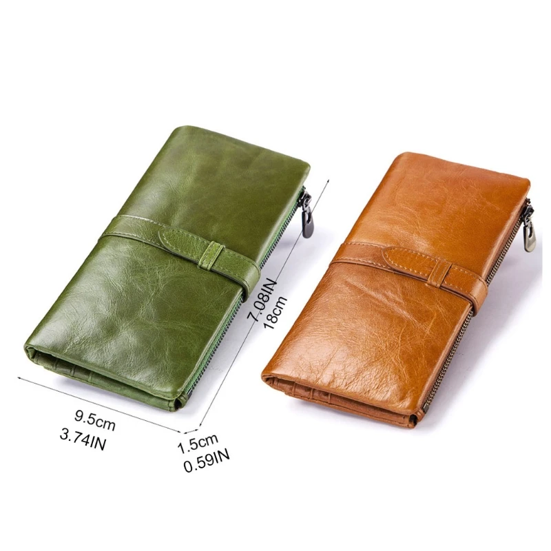 

RFID Wallet for Women Leather Card Holder Phone Organizer Zipper Coin Purse