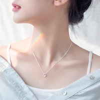 s925 sterling silver fashion necklace with bohimia rhinestone pendant clavicle chain silver jewelry for female gifts