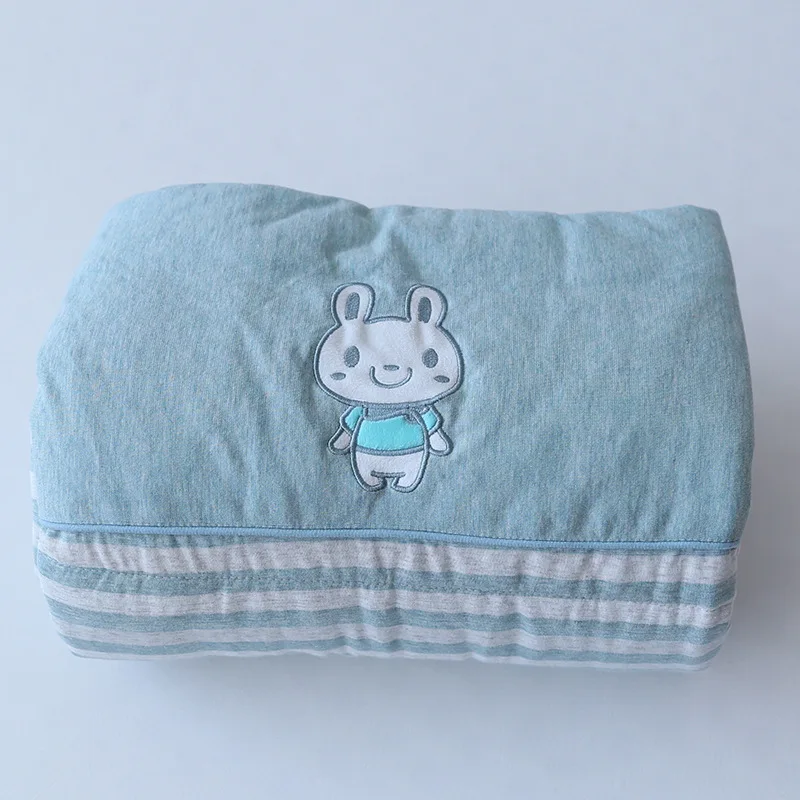 green rabbit Дети ребенок может машинная стирка одеяло в кроватку кондиционер одеяло один сон тонкий одеяло покрывала постельные принадлежности 110*140 - Color: green rabbit