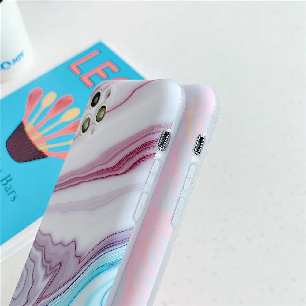 

Silicone Case For iphone SE 2020 XS 12 Mini 11 Pro Max XR X 7 8 Plus Case Cover Soft TPU IMD Back Shell Marble Phone Cases