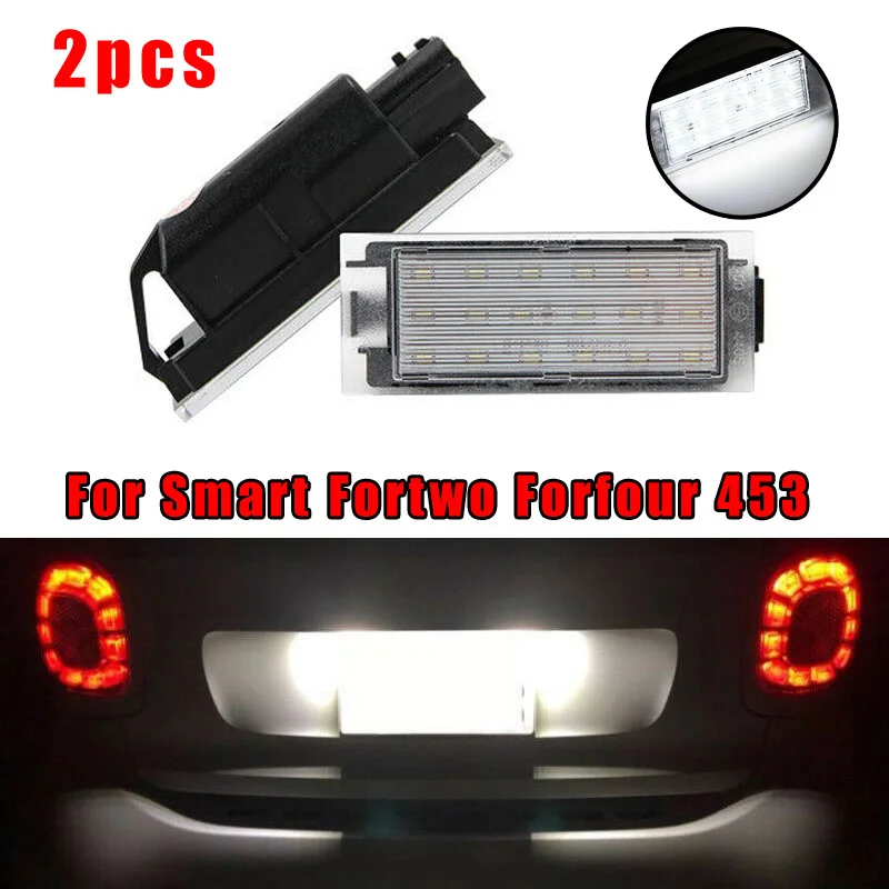 

415 License Plate Light 2pcs LED 453 White No Error For Smart Fortwo Forfour High Quality