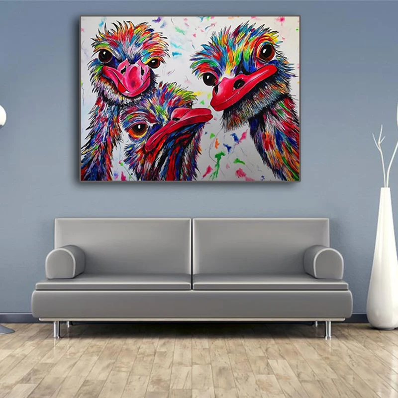 Алмазная мозаика &quotсделай сам&quot 5D алмазная вышивка Страус три брата живопись