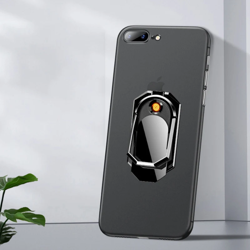 1pc creative usb cigarette lighter portable mobile phone bracket lighter mechero multi function keychain cigarette accessories free global shipping