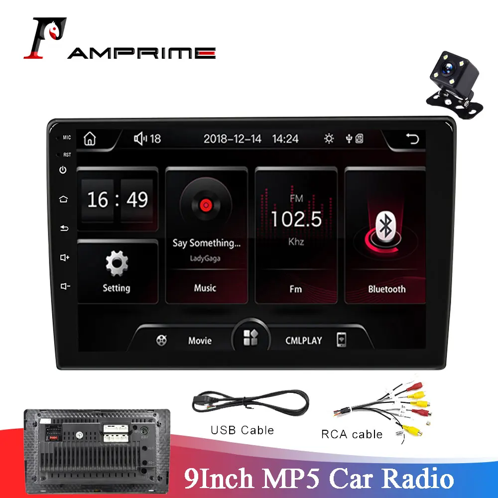 AMPrime 9 дюймов HD Автомобильный мультимедийный плеер 2 din автомобильный стерео радио
