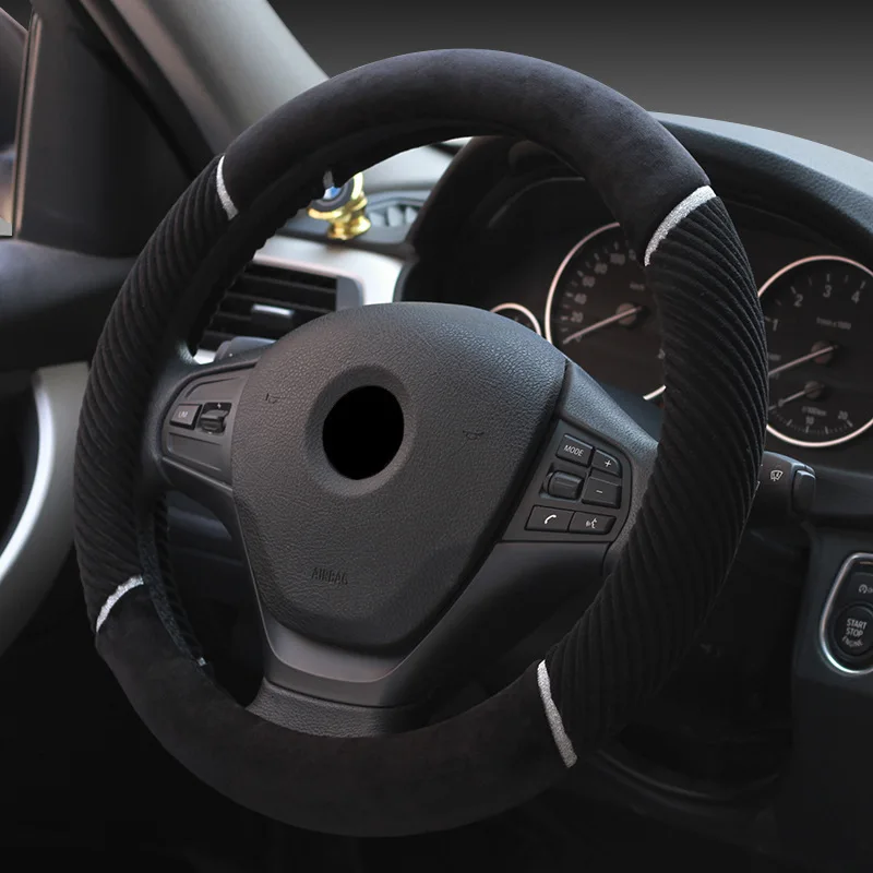 Новый плюшевый авто чехол рулевого колеса автомобиля рукав с дрели полосы