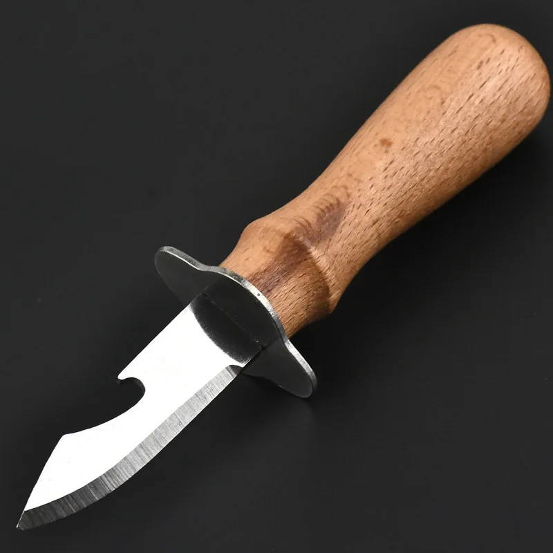 Нож для устриц из нержавеющей стали с деревянной ручкой открывалка бутылок