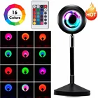 RGB проектор с радужным закатом, 16 цветов, атмосферный светильник, домашний фон, украшение для стен, лампа с закатом, домашний декор, новое обновление