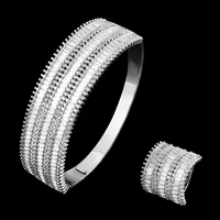 funmode gold color bagutte nigeria cuff bangle ring for wedding bridal dubai jewelry sets accessories wholesale fs255