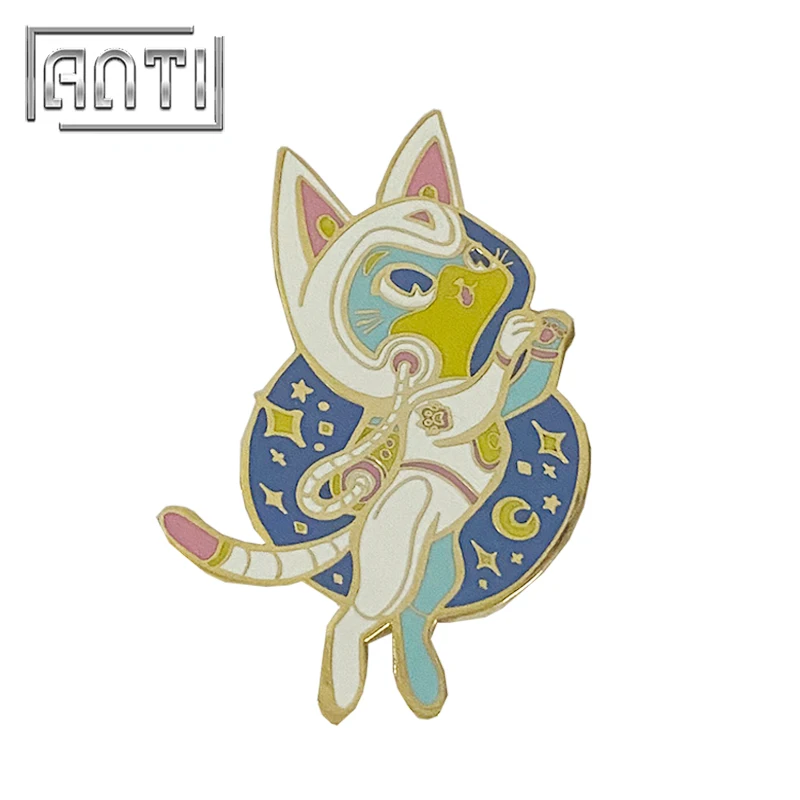 Индивидуальный милый мультяшный жесткий эмалированный значок на лацкан с