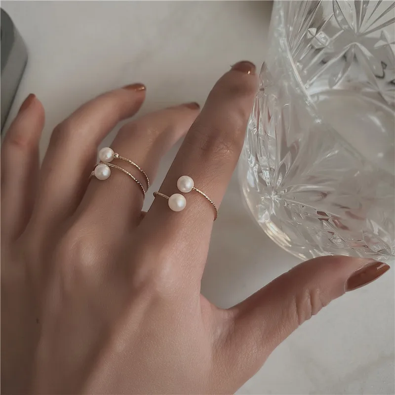 Элегантный Ретро негабаритных мульти жемчужные кольца для женщин женские