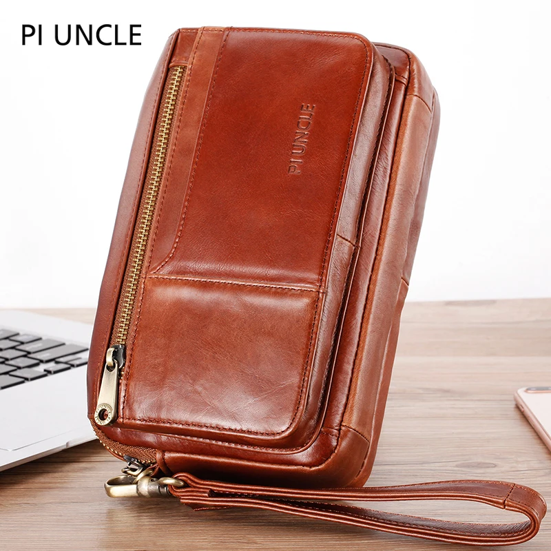 PI UNCLE 2019 новый мужской клатч из натуральной кожи ручная сумка Мужской Длинный