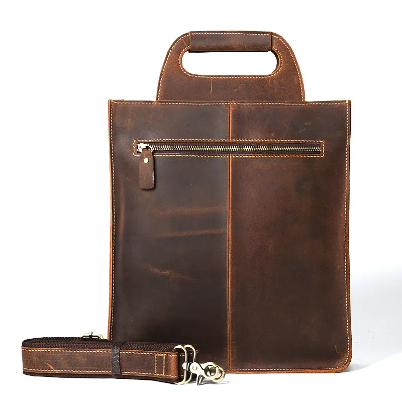 Genuine Leather Men's Messenger Bag Shoulder Crossbody Bag For 12 inch laptop Men Cow Leather Briefcase Vintage Handbag Tote