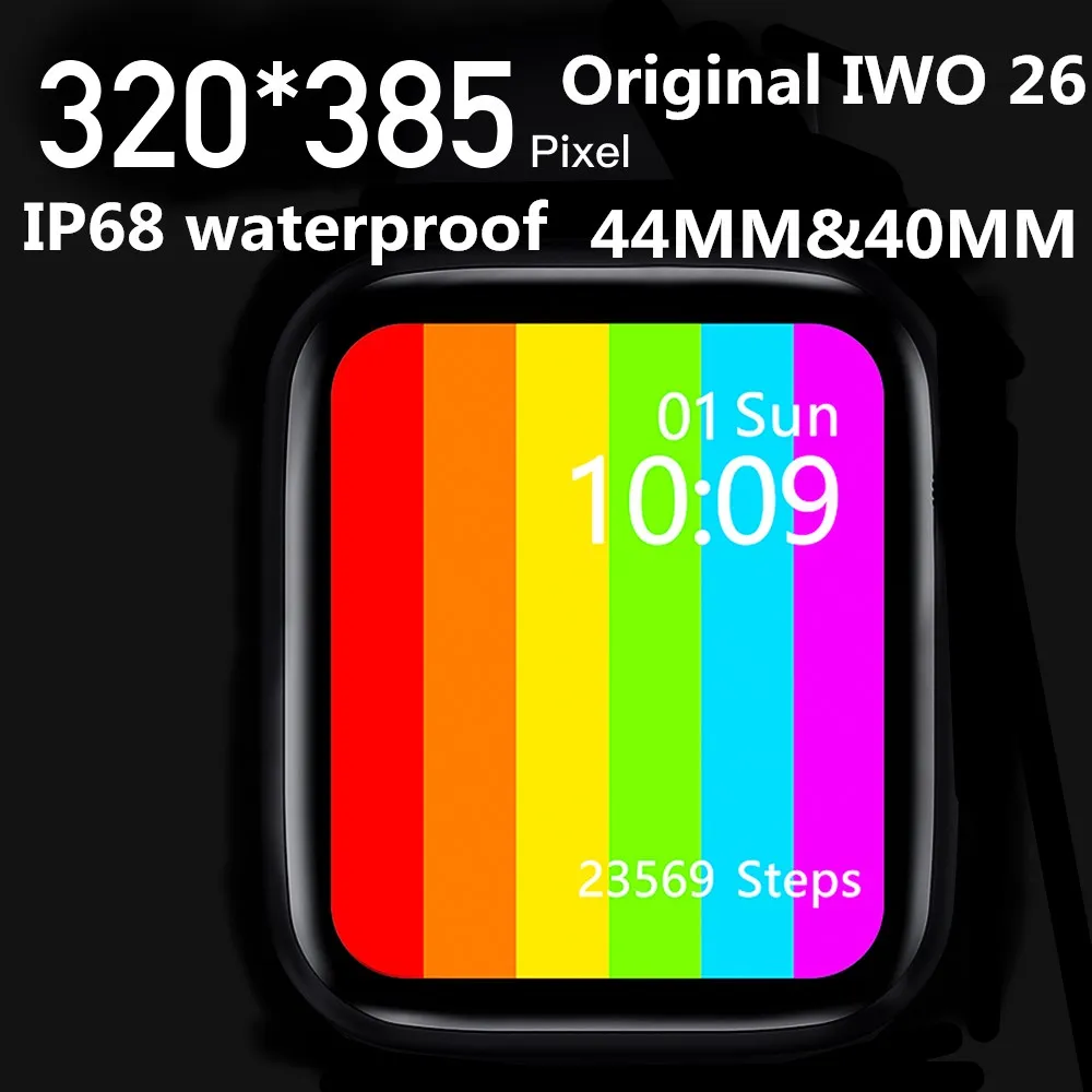IWO W 26 W26M Bluetooth Вызов 1 75hd пульсометр 40 мм/44 мм IP68 Водонепроницаемый сменный ремешок