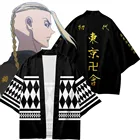 Кимоно для косплея Токийский рептиз, аниме плащ с короткими рукавами, черный белый топ, ханагаки, такимичи, Кен, ругуцзи, хаори