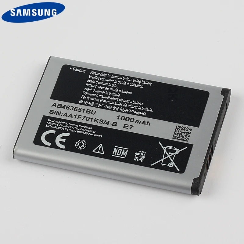 Оригинальная Аккумуляторная батарея Samsung AB463651BU для S5630C S5560 C3518 J800 J808 F339 S5296 L700 W559