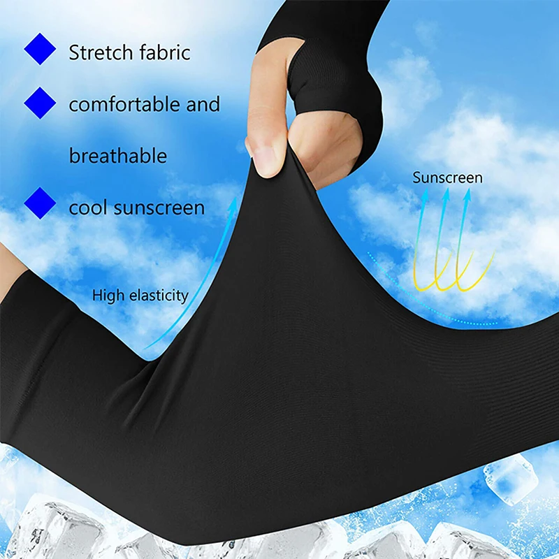

2 Pair Arm Cover Up Silk Summer Arm Sleeve Fashion Cycling Running Jogging Cool Sport Cuffs Wome For Volleyball Sun Protection