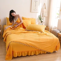 2020 new bed quilt 1 pcs pillowcase 2 pcs summer cotton quilt air conditioner can be washed bed set 3 pcs lase bed cover