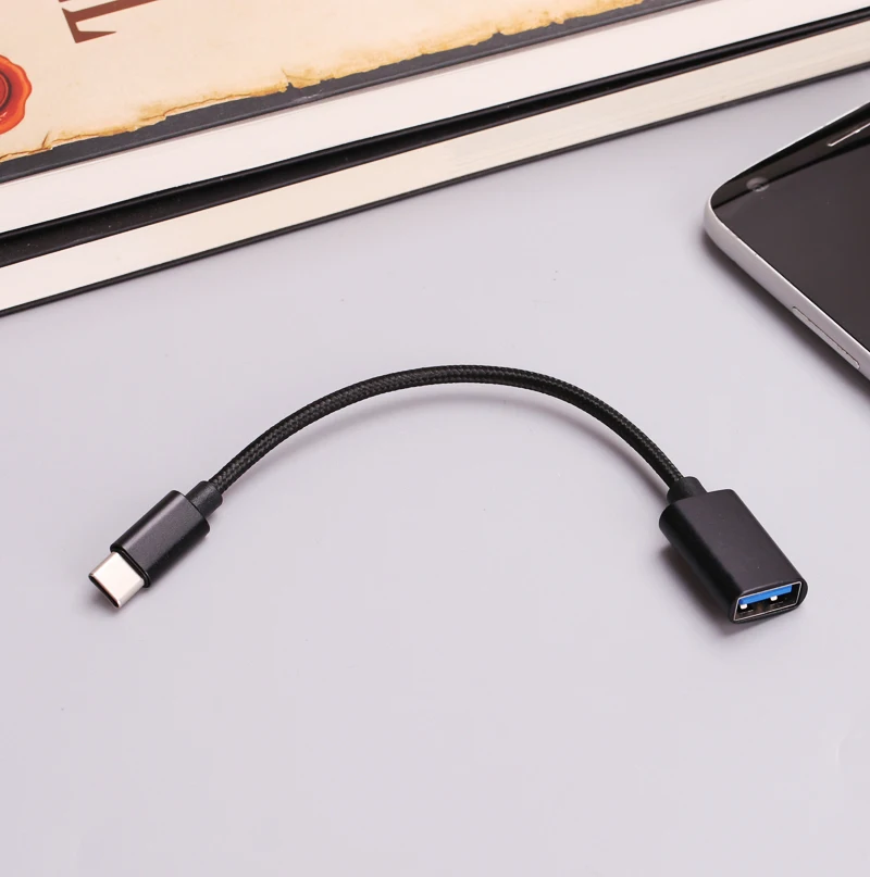 Кабель адаптер оплетка USB OTG типа C для Huawei P40 Oppo Vivo Tablet PC Samsung Galaxy S20 S10 S9 Note 10