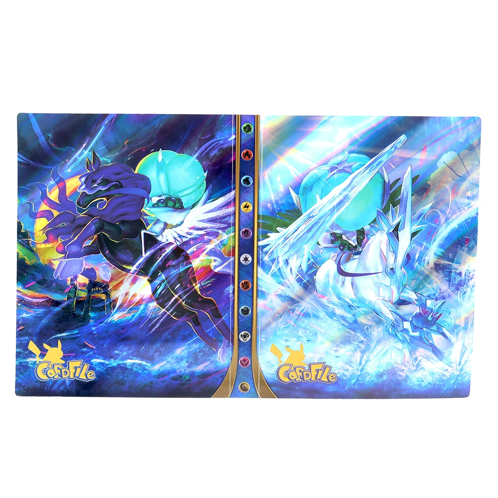 

TAKARA TOMY New Style 3D Stereo Album Pokemon Card Map Shining VMAX GX EX 4pocket 240pcs Holder Collections Book Binder Folder