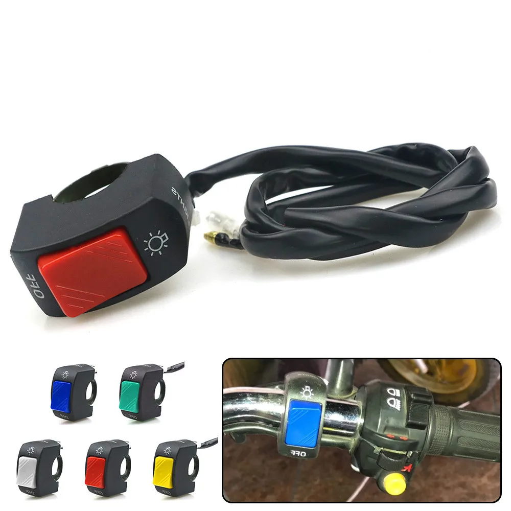 

5 Colors Motorcycle On-Off Switch Push Button 22mm Handlebar Switches 12V ATV Electronic Bike Scooter Motorbike Bullet Connector