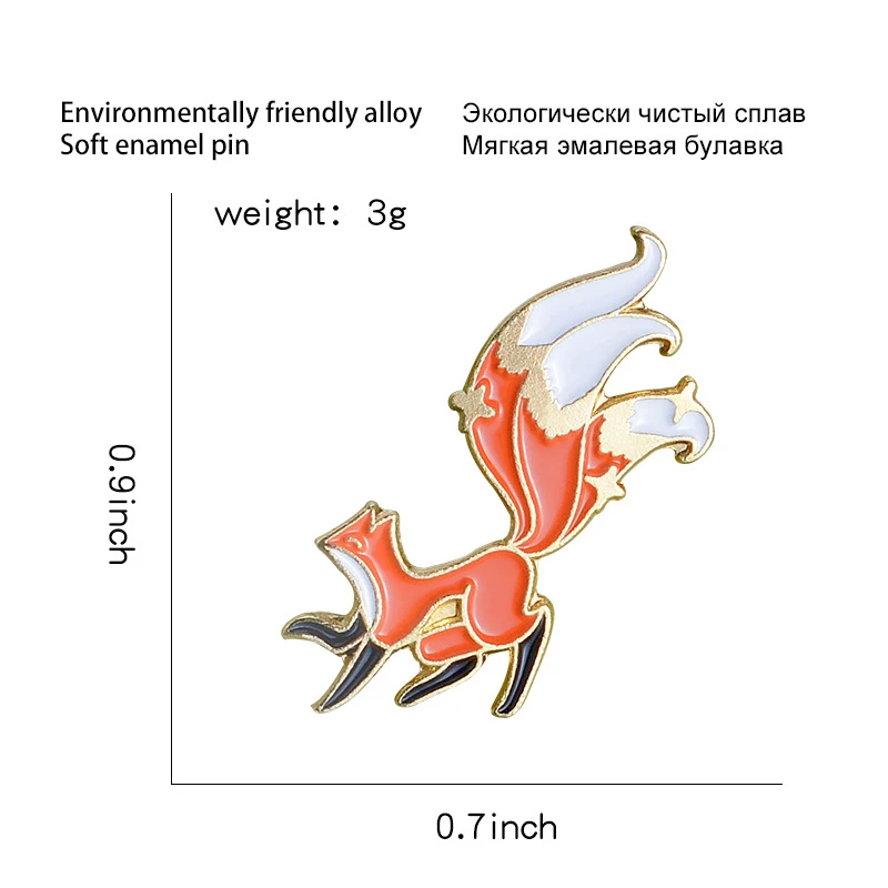

Cute Fox Enamel Pin Cartoon Animals Brooches for Shirt Lapel Backpack Pin Badges Jewelry Gift
