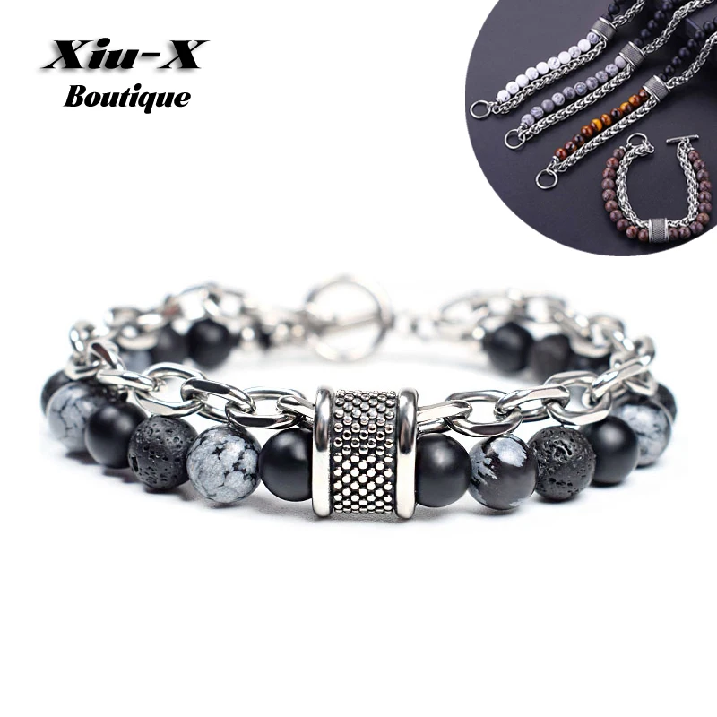 Браслет с бусинами из натурального камня тигровый глаз для женщин и мужчин