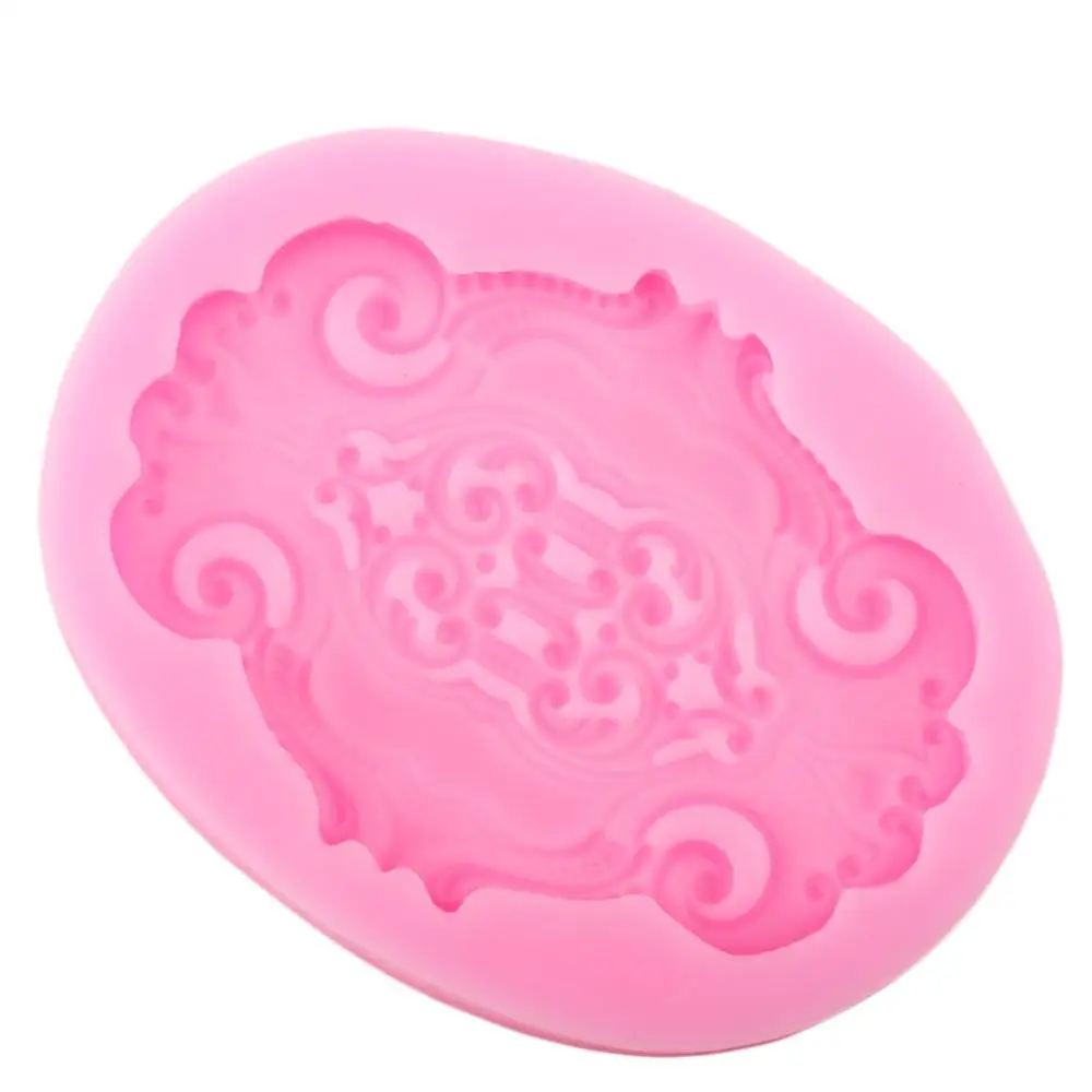 3D граненые медальоны для прокрутки силиконовая форма торта рамка инструменты