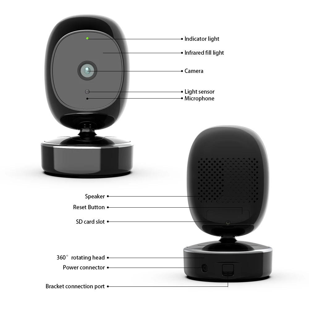 Камера видеонаблюдения 1080P 2 Мп Wi-Fi 5 ГГц 360 ° | Безопасность и защита