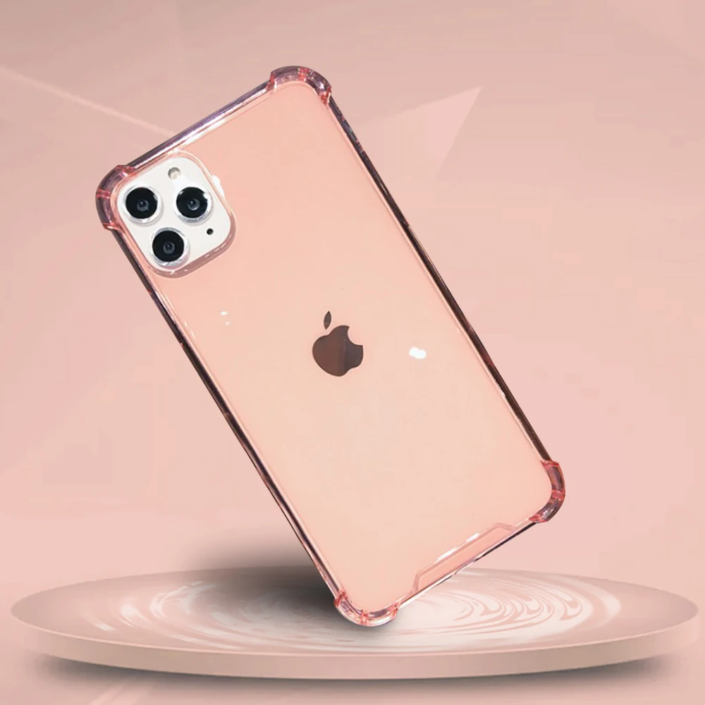 Противоударный прозрачный чехол из ТПУ с четырьмя углами для телефона iPhone 11 Pro 7 8 6
