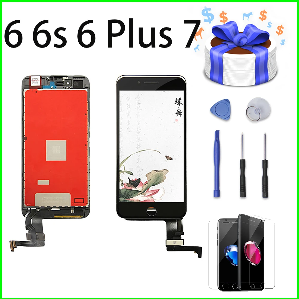 Ecran для iPhone 7 осыпи ЖК дисплей Замена сенсорного экрана дигитайзер Дисплей 6 6s 6Plus