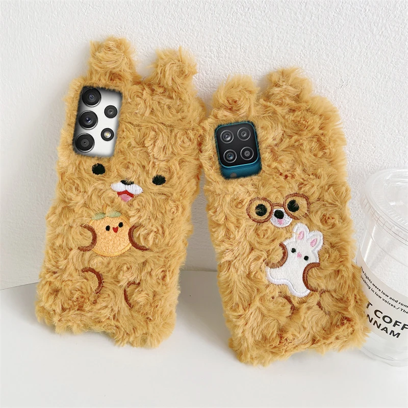 Плюшевый чехол для Samsung Galaxy S21 S20 S10 S10e Lite S9 S8 Plus ультра яркий телефона с рисунком из
