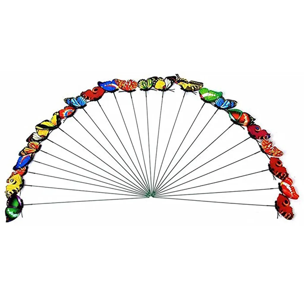 100 шт. Декоративные разноцветные бабочки для украшения сада | Дом и сад