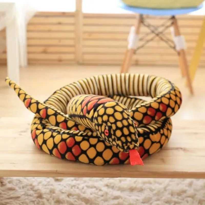 

Simulation Cobra and Python Snake Plush Toys Dolls Soft Animal Stuffed Hand Puppet for Children Funny Birthday Christmas Gift