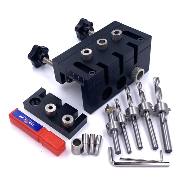 3 in 1 Hole Drilling Locator Tool Kit Drill Guide Jig Woodworking Tool For Furniture Fast Connecting